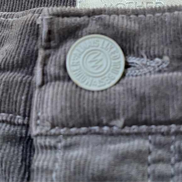 MOTHER Gray Corduroy Midi Skirt Frayed Raw Hem Size 24 - Picture 12 of 13